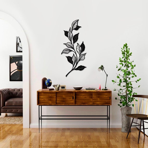 Metal Leaf Wall Art, Modern Nature Inspired Decor, 1.5mm Thick Sign, Father's Day Gift