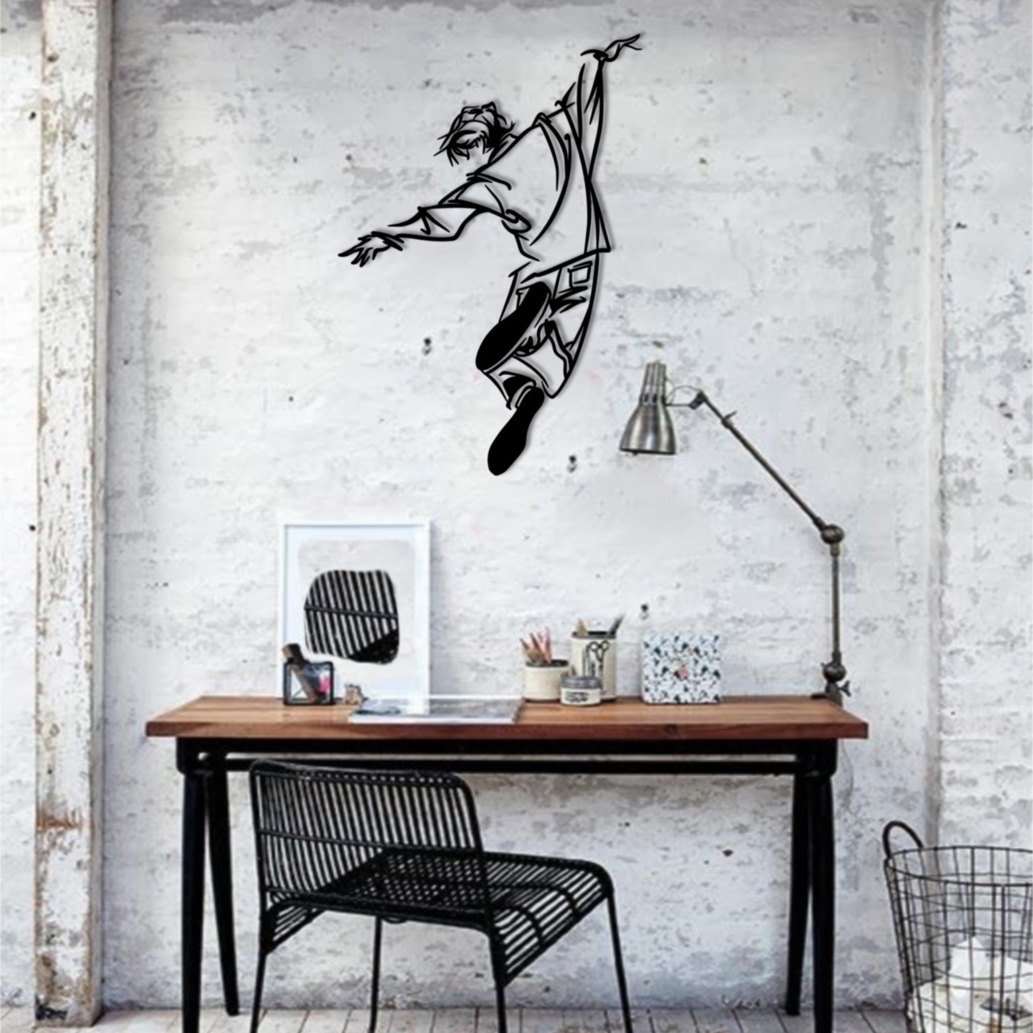 Dancer Boy Gift Metal Wall Art, Elegant Dance Decor for Living Room, Modern Dance Studio Artwork, Unique Sculpture for Artistic Homes,Dancer