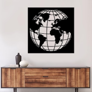 Moderne Metall Weltkarte Dekor, Weltkarte Wandskulptur, große Metall Laser Cut Reisekarte für Zuhause, Büro oder Studium, perfekt für Reiseliebhaber