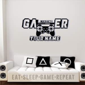 Custom Gamer Zone Metal Sign, Personalized Gaming Room Sign with Controller Design,Gift for Gamers, Game Room Decoration, Christmas Gift