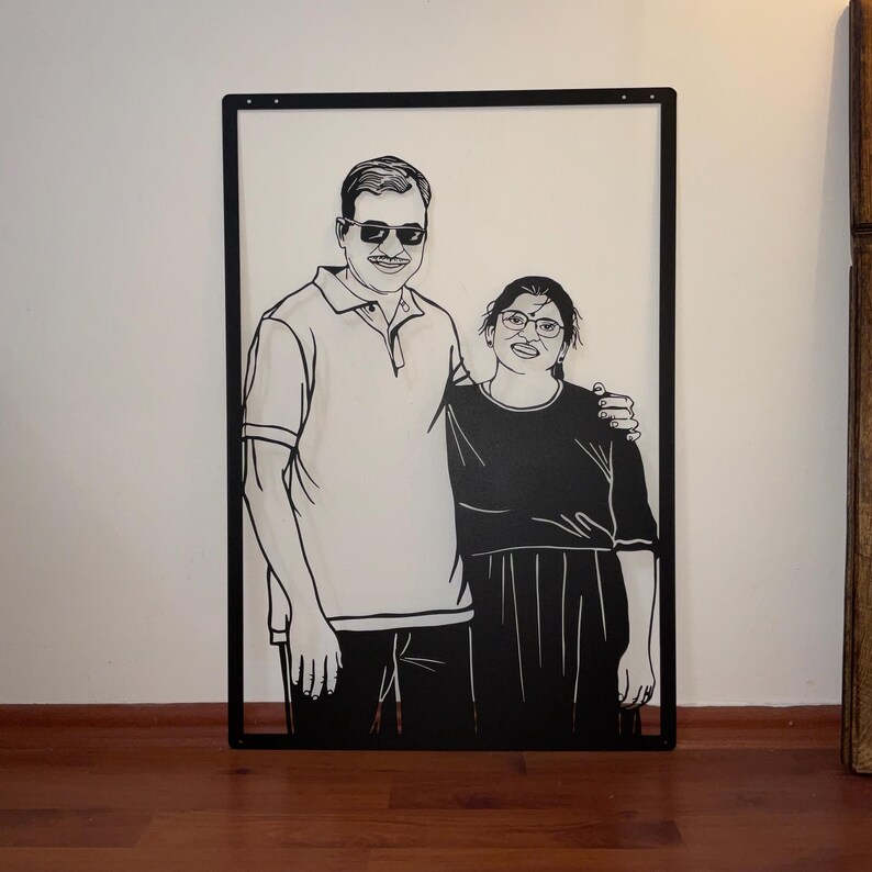 Custom Metal Family Portrait Wall Art, Personalized Photo Transfer ...