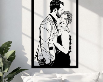 Custom Metal Family Portrait Wall Art, Personalized Photo Transfer Steel Decor