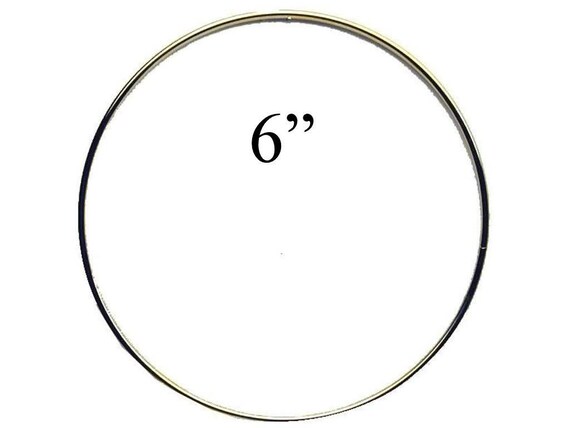 6/" Macrame Metal Ring Hoop Brass SET OF 6 Gold Toned