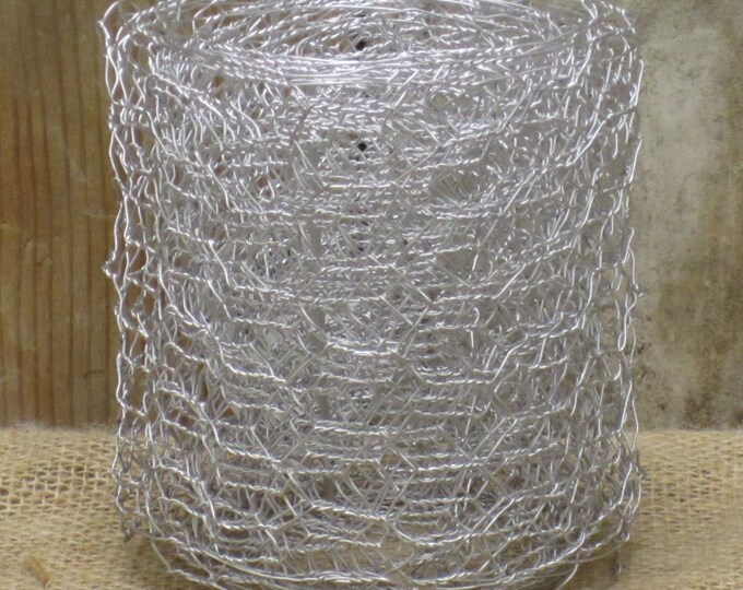 9 Feet Long Silver Chicken Wire Ribbon 4 Inches High Natural - Etsy