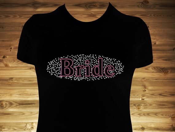 Hen Night Bridal Crystal BRIDE TO BE Ladies Fitted Rhinestone T Shirt