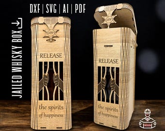 Wine Box SVG: Laser Cut Bottle Holder Template (Digital Files)
