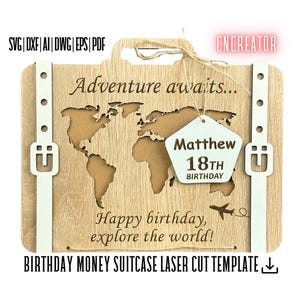 Porta-dinheiro SVG, modelo de caixa de dinheiro cortada a laser, cartão de presente de aniversário, envelope de dinheiro de madeira feliz aniversário xtool glowforge