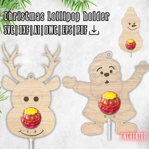 Laserskurna julklubbehållare design, julgransprydnad SVG (digitala filer)