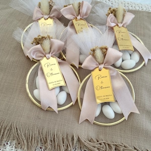 Wedding Almond Candy Favors For Guests, Engagement Favors, Wedding Candy, Unique Wedding Favors, Golden Heart Almond Candy For Wedding