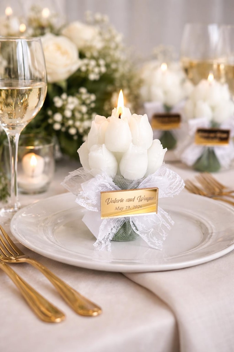 Personalized Tulip Candle Favors - Elegant Wedding & Bridal Shower ...