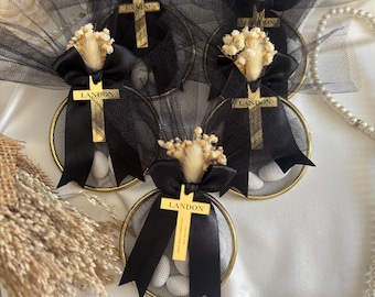 Baptism Almond Candy Favors: Ring Tulle Bags, Bomboniere Favors - Etsy