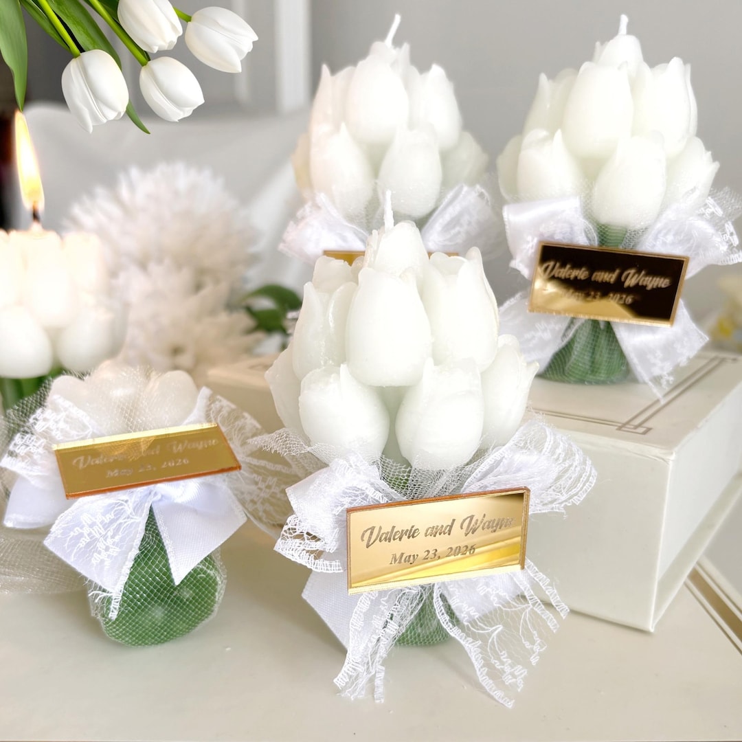 Personalized Tulip Candle Favors - Elegant Wedding & Bridal Shower ...
