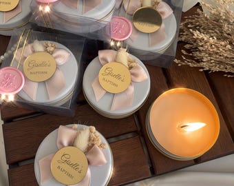 Personalized Baptism Candle: Elegant Christening Favor for Boys & Girls