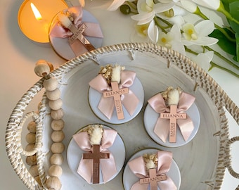 Personalized Baptism Candle: Elegant Christening Favor for Boys & Girls