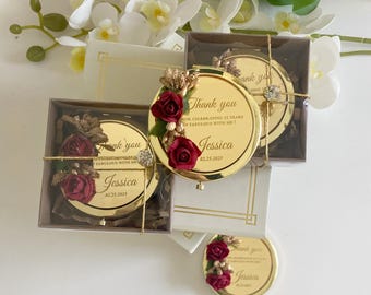 Adult Birthday Compact Mirror Party Favors, Anniversary Gift, Personalized 30th, 40th, 50th, 80th, 70th, 90th, 100th Birthday Party Favors