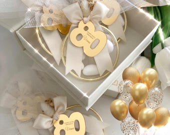 Bomboniere personalizzate per il compleanno di adulti: etichetta con nome personalizzata, compleanno importante