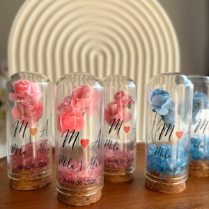 Personalized Rose Dome Favors, Beauty and the Beast Wedding Gifts, Custom Rose Dome Keepsakes, Elegant Rose Dome Wedding Favor, Wedding Gift