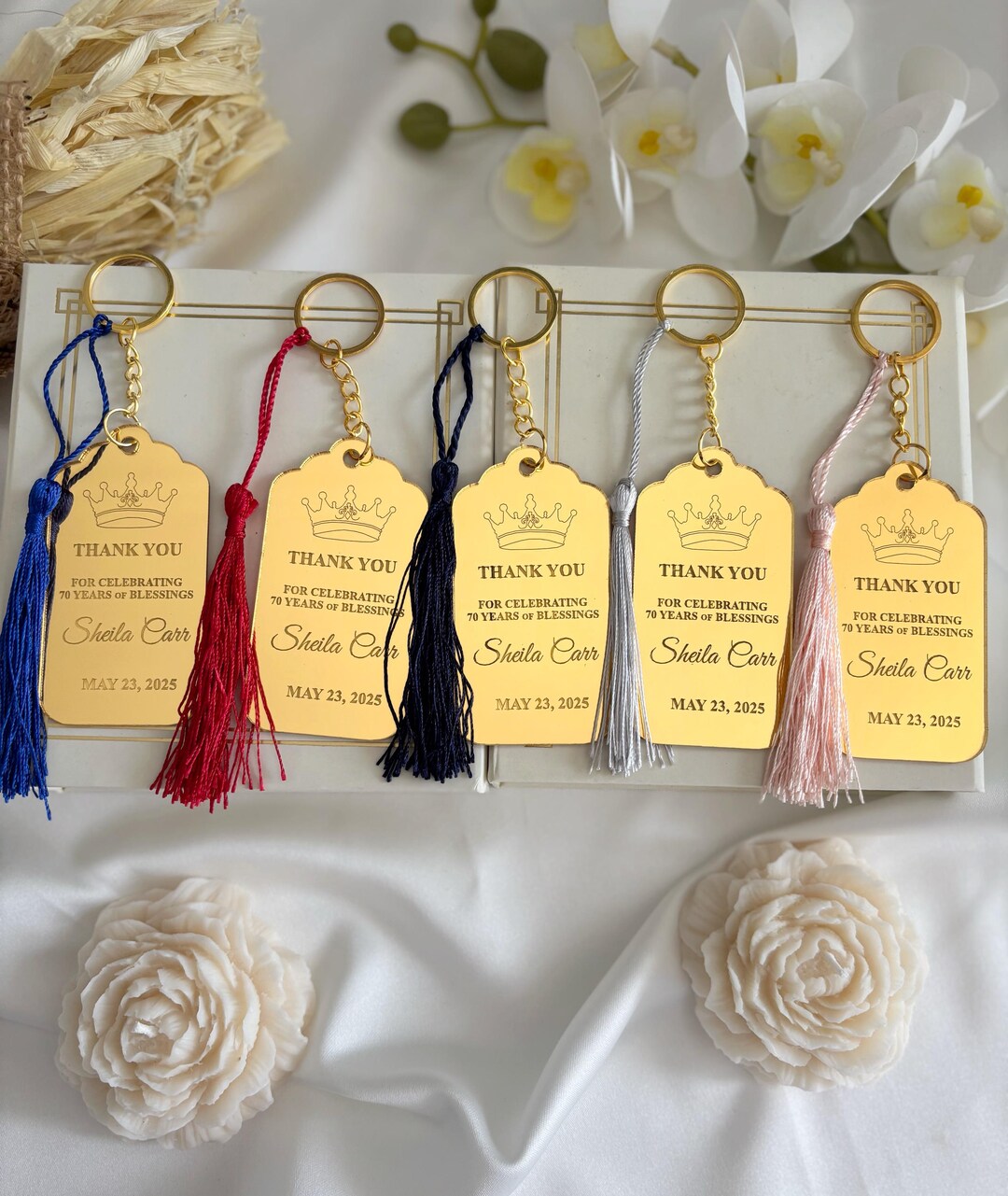 Personalized Milestone Birthday Keychain: Custom 40th, 50th, 60th, 70th ...