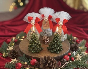 Handgefertigte Weihnachtsbaumkerzenbevorzugungen, Eleganter Kiefernduft, Neujahrsgeschenke