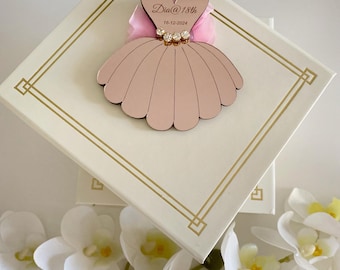 Roségouden magneet quinceanera bedankjes: gepersonaliseerd cadeau voor Sweet 16