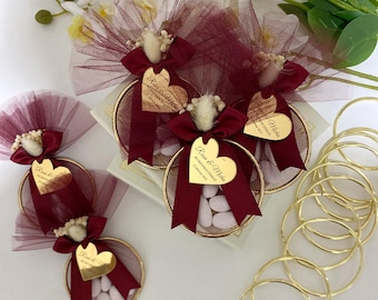 Wedding Almond Candy Favors For Guests, Engagement Favors, Wedding Candy, Unique Wedding Favors, Golden Heart Almond Candy For Wedding