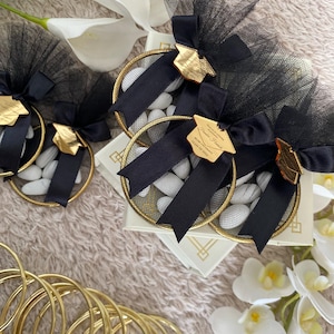 Regalo di laurea personalizzato, anello di caramelle alle mandorle per la laurea, bomboniere per la festa di laurea, classe del 2025, bomboniere per la laurea per lei e per lui