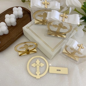 Recuerdos de Bautismo con Cruz Dorada, Decoraciones para Bautismo, Recuerdos de Bautizo, Recuerdos de Comunión, Recuerdos de Bautizo, Cruz de Bautismo Personalizada