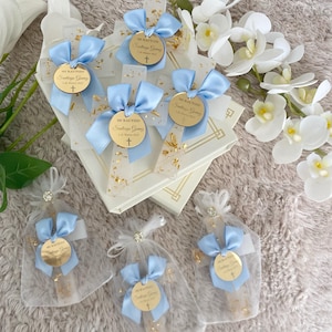 Bomboniere uniche per il battesimo in oro per ragazzo, magnete di ringraziamento per il battesimo, bomboniere blu per il battesimo, bomboniere per il battesimo, Mi Bautizo, regalo per il battesimo, dedica