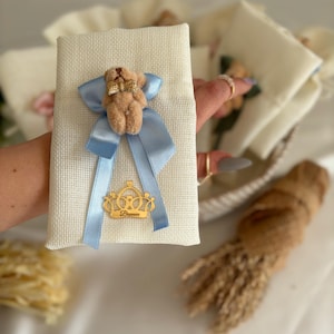 Teddy Bear Baby Shower Favor Pouch: Baptism Gift Bag
