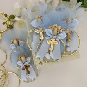 Bomboniere di mandorle per battesimo personalizzate uniche blu per bambine e bambini, bomboniere per battesimo, bomboniere di comunione agrifoglio, bomboniere di mandorle per battesimo