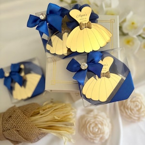 Custom Gold Quinceanera Magnet Favors: Personalized Sweet 16 Gift