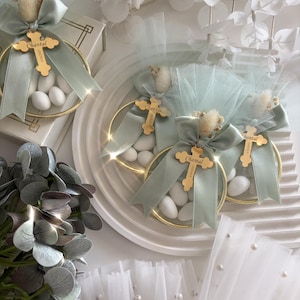 Elegante Taufe Gastgeschenke, personalisierte Taufe Mandel Süßigkeiten Bevorzugung, Einzigartiges Taufgeschenk, Taufbevorzugung, Heilige Kommunion Gastgeschenke, Mi Bautizo