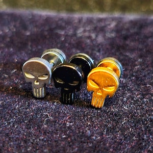 Punisher Skull roestvrijstalen oorstekers Piercing Skull-oorbellen 16G