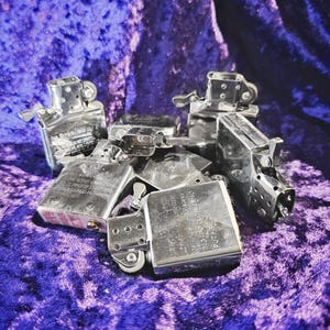 Pieza de repuesto para inserto de encendedor, inserto de encendedor con tapa abatible plateada y piedras/mechas para encendedores