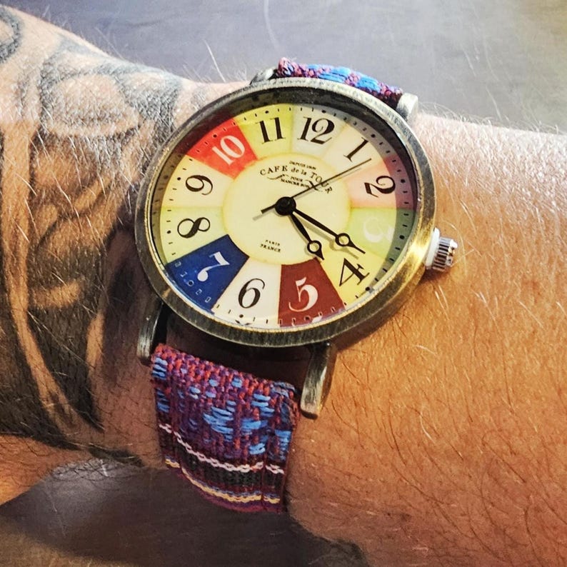 Vintage Style Colourful Wrist Watch Personalised Gift image 2