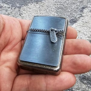 Zipper Design Plated Antique Bronze Lighter Personalised Gift