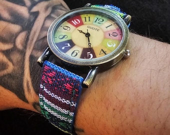 Vintage Style Colourful Wrist Watch Personalised Gift