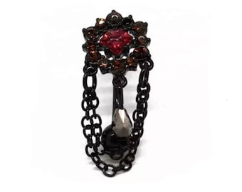 Gothic Black Reverse Style Belly Bar 14G