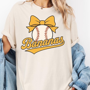 Comfort Colors® Banana Coquette Shirt, Baseball Shirt, Funny Baseball, Baseball Season, Banana Mascot, Let&#39;s Go Bananas, Mascot Shirt, Gift