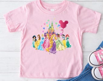 Disney Princess Kids Shirt, Elsa And Rapunzel Shirt, Castle Toddler T-Shirt, Kids T shirt, Cute Princess t shirt, Gift for her, Women Shirt