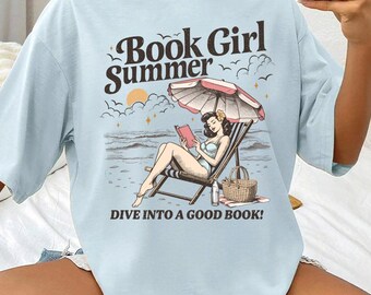 Comfort Colors® Book Girl Summer Shirt, Bookish Summer Shirt, Bookish Shirt, Book Lover Gift, Bookish Girl Shirt, Girly shirt, Trendy shirt