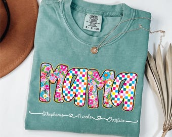Comfort Colors, Custom Mama Shirt, Mom Shirt with Names, Personalized Mama T-shirt,Personalized Mama Shirt,Mother&#39;s Day Shirt,Children Names