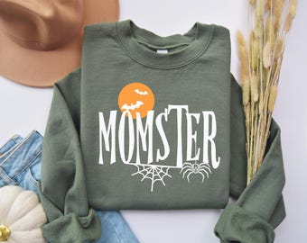 Momster Halloween Sweatshirt, Momster Shirt, Halloween Shirts for Mom, Mom Halloween Crewneck, Trendy Shirts, Women sweatshirt, Cute shirt
