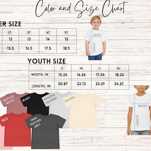 a child's t - shirt sizes chart with a child's size chart