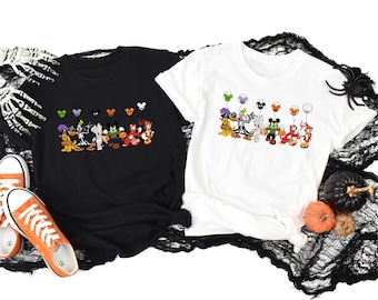 Disney Halloween Shirt, Halloween Matching Shirt, Disney Mickey and Friends Characters, Disney Halloween Skeleton Tee. trendy shirt, women
