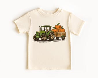 Pumpkin Tractor Kids Shirt, Halloween Green Tractor Toddler T-Shirt, Funny Halloween Boys Shirt, Pumpkin Halloween Kids Tees, Fall T shirt