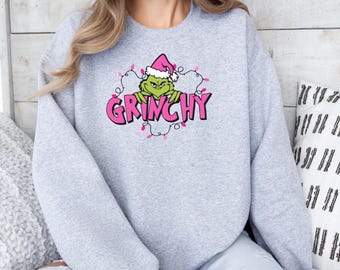 Grinchy Sweatshirt, Christmas Grinch Shirt, Retro Movie Sweater, Grinchmas Tee, Matching Christmas Pajamas, Matching Christmas Pajamas