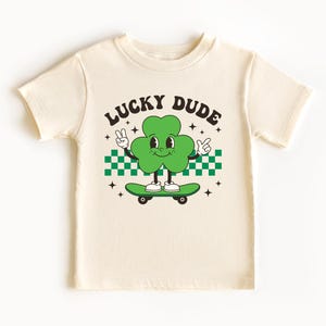 Lucky Dude Toddler Shirt, Retro St Patrick&#39;s Day Tee, Cute Toddler Irish Kids Shirt,  Irish Gift for St Pattys Day, Cute St Patrick&#39;s Tee,