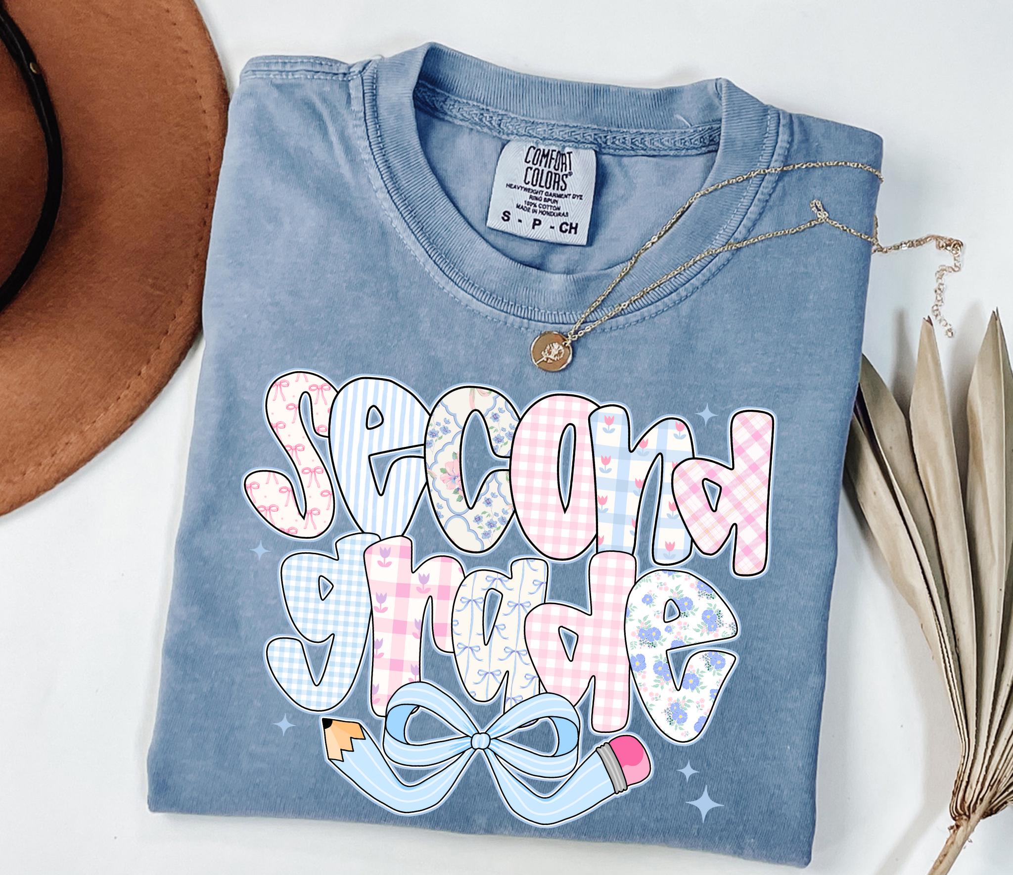 Comfort Colors® Second Grade Teacher Shirt, Coquette Bow 2nd Grade Teacher Shirt, Second Grade Teacher Tshirt, Cute women tee, Teacher Tee