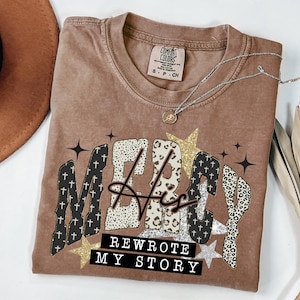 Comfort Color Shirt,s His Mercy Rewrote My Story Preppy Tshirt, Trendy Christian Shirt,Summer Shirt,Jesus Shirt, Bible Verse Shirt,Faith Tee